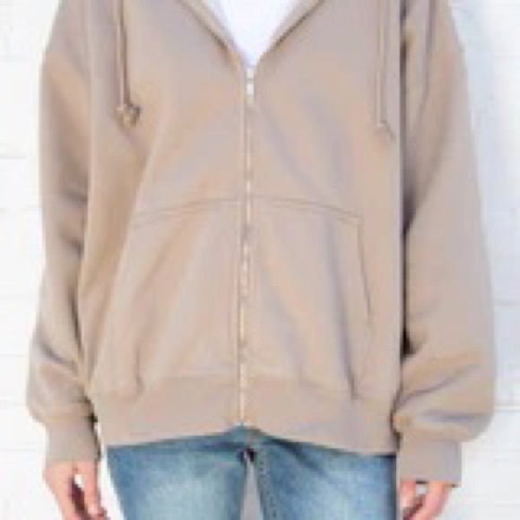 Brandy Melville Tops - Brandy Melville oversized beige christy hoodie